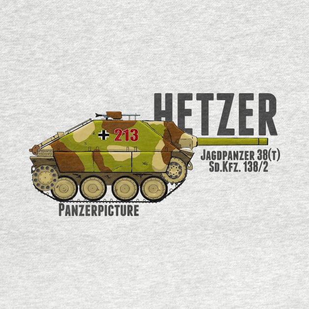 Jagdpanzer Hetzer T-shirt by Panzerpicture